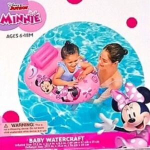 Disney Minnie Mouse Swim Set 3 Items Ring Watercraft Goggles Fun Pool Beach Baby